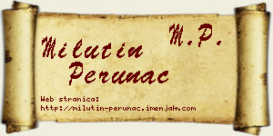 Milutin Perunac vizit kartica